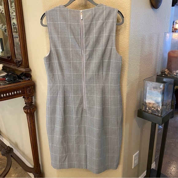 NWOT~TED BAKER Women Gray Plaid V-Neck Sleeveless Career Party Dress Size 5-12US - Picture 4 of 9